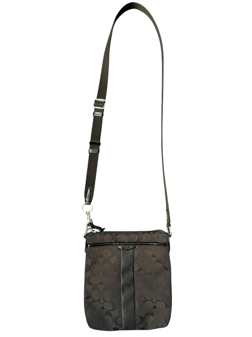Coach Chocolate Brown Signature Crossbody Shoulder Bag